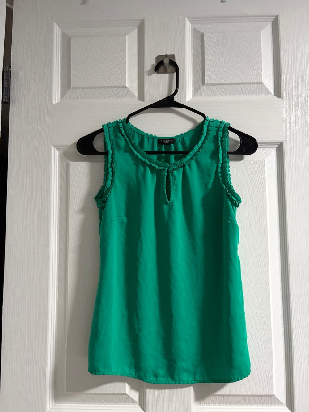Talbots Emerald Green Sleeveless Ruffle-Trim Camisole